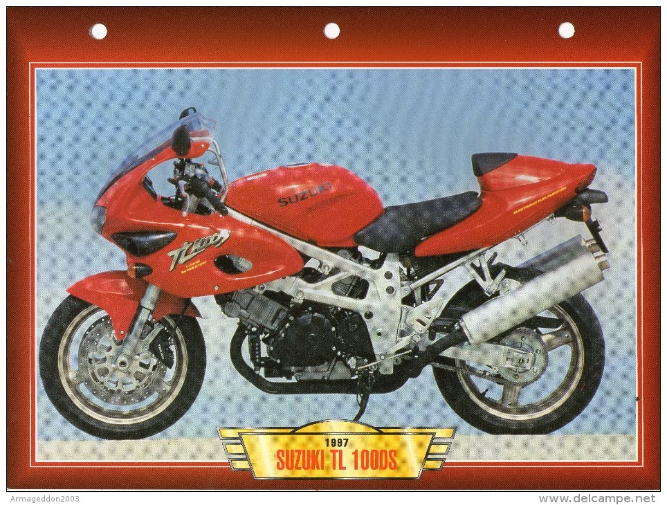 1997 SUZUKI TL 1000S  /   FICHE TECHNIQUE MOTO FORMAT A4  DÉTAILS CARACTÉRISTIQUES TBE - Motos