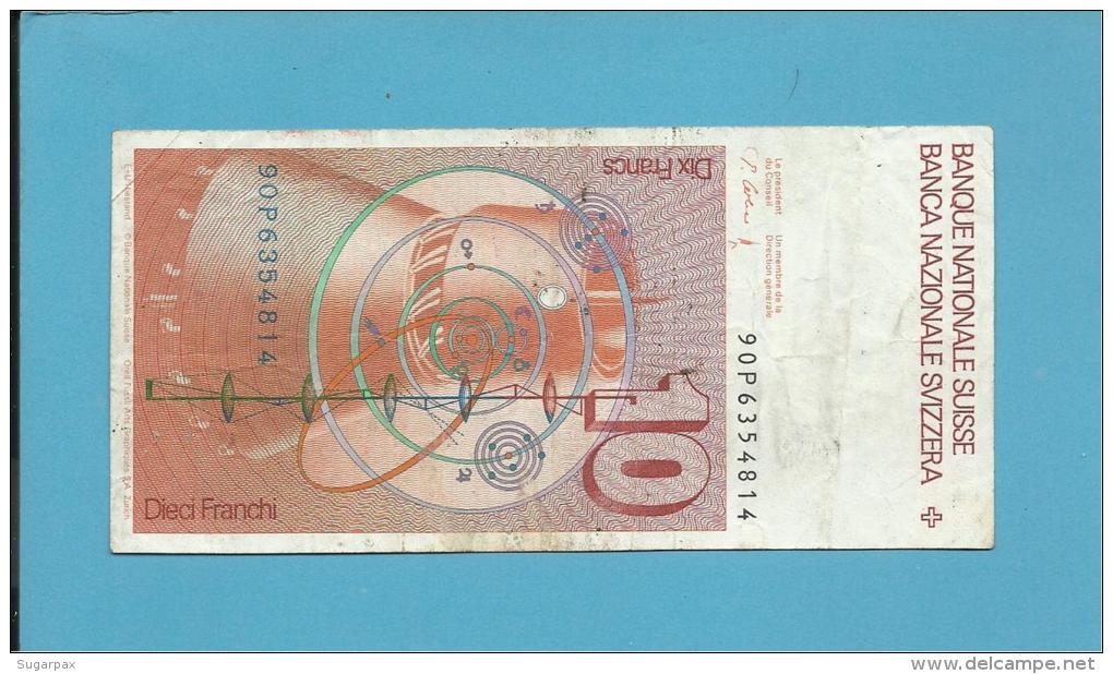 SWITZERLAND - 10 FRANCS - 1990 - Pick 53.h - Sign. 64 - Serie 90 P - Leonhard Euler - BANQUE NATIONALE SUISSE - Suiza