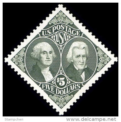 1994 USA George Washington And Andrew Jackson $5.00 Stamp Sc#2592 Painting History Famous - George Washington