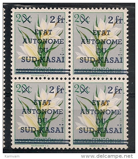 SUD-KASAI  Nr 7 ** MNH NSCH Bloc De 4 - Sud Kasai