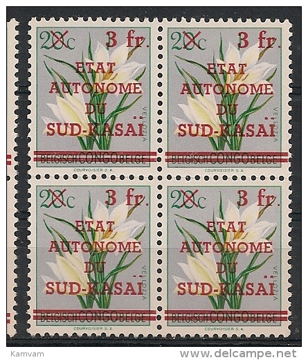 SUD-KASAI  Nr 8 ** MNH NSCH Bloc De 4 - Sur Kasai