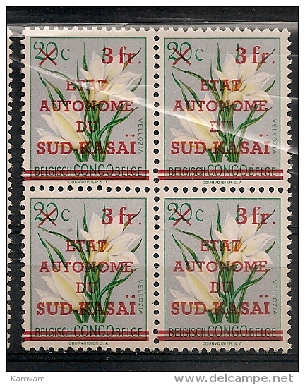 SUD-KASAI  Nr 8 ** MNH NSCH Bloc De 4 - Sur Kasai