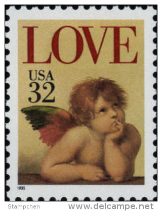 1995 USA Love Cherub 32c Stamp #2957 Angel - Fairy Tales, Popular Stories & Legends