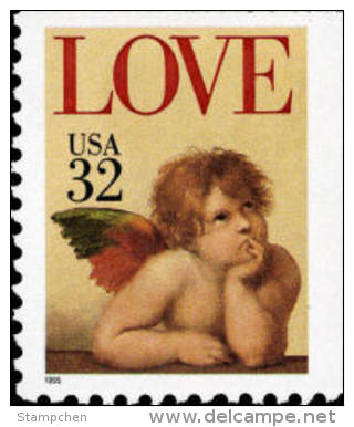 1995 USA Love Cherub 32c Booklet Stamp #2959 Angel - Fairy Tales, Popular Stories & Legends