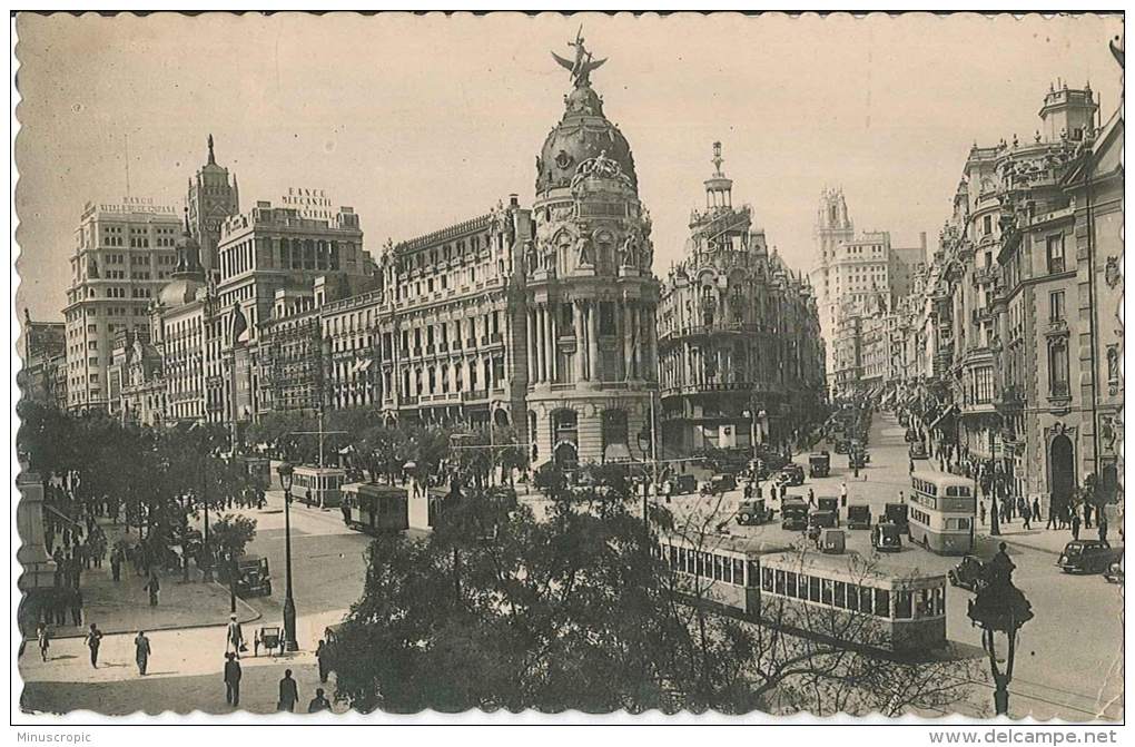 CPSM Espagne - Madrid - Calle De Alcala Y Avenida De José Antonio - Madrid