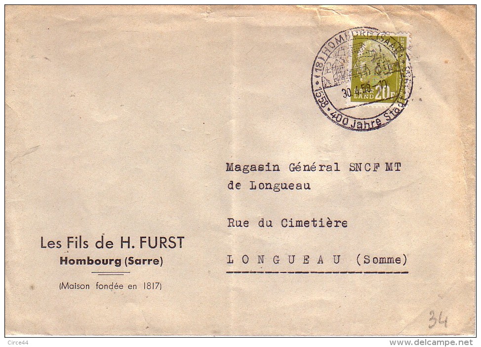 ENVELOPPE.CACHET HOMBOURG - Altri & Non Classificati