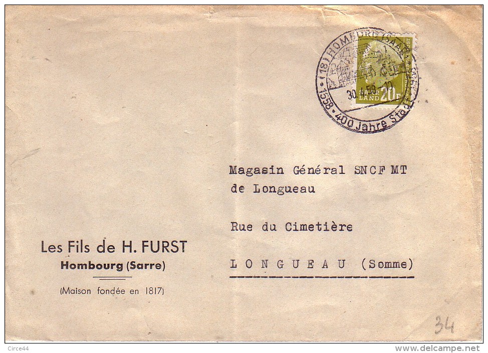 ENVELOPPE.CACHET HOMBOURG - Other & Unclassified