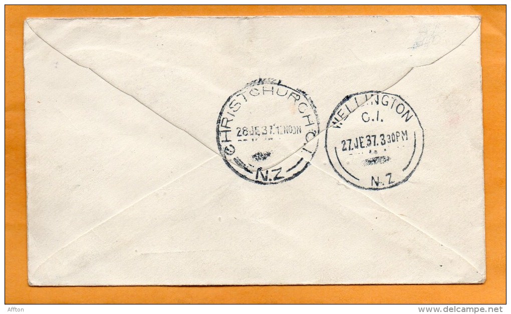 New Zealand 1937 Air Mail FDC Mailed - Luftpost