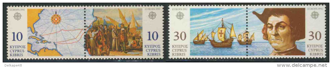 Cyprus Chypre Zypern 1992 Mi 790 /3 YT 790 /3 ** 500th Ann. Discovery Of America By Columbus / Entdeckung Von Amerika - Christoffel Columbus