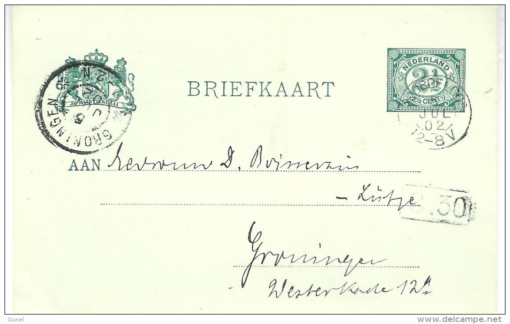 1902  Bk Van NOORDELOOS (kl. Rond) Naar Groningen 5 JUL 02 - Brieven En Documenten