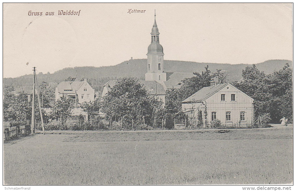 AK Gruss Walddorf Stempel Eibau Kottmar Turm Kirche Bei Neugersdorf Ebersbach Kottmarsdorf Löbau Herrnhut Oderwitz - Neugersdorf