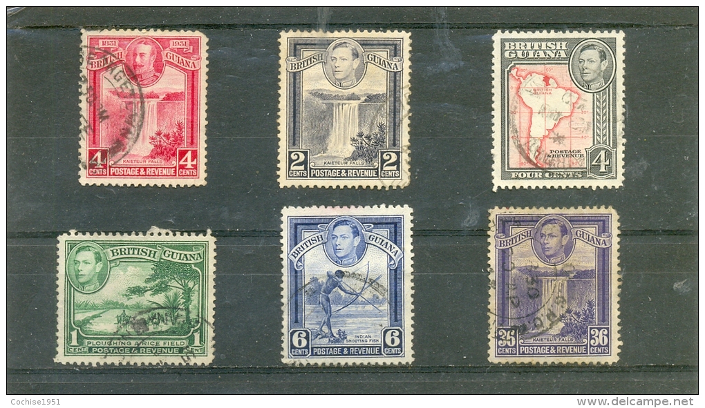 1938 GUYANE ANGLAISE Y &amp; T N° 162 163 164 165 167 ( O ) + Y &amp; T N° 139 - British Guiana (...-1966)