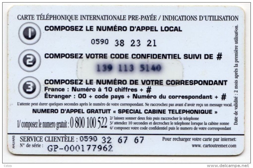 GUADELOUPE CART OUTREMER Ref MV CARD ANTF CO7e - Antilles (Françaises)