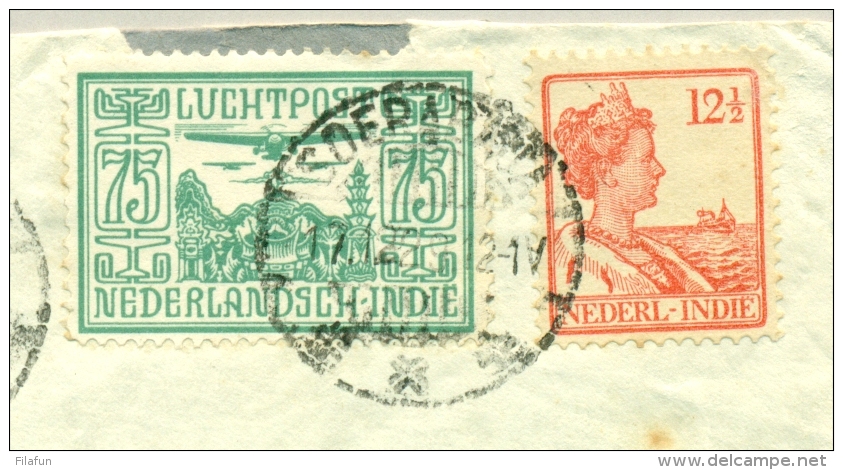 Nederlands Indië - 1929 - 75ct LP Zegel, KNIVL-strook En Propellorstempel - Niederländisch-Indien