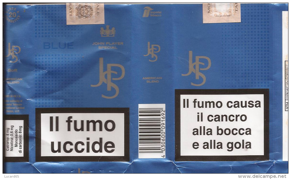 TABACCO - COLLECTORS -  JPS BLUE - JOHN PLAYER SPECIAL EMPTY SOFT PACK ITALY - - Empty Tobacco Boxes