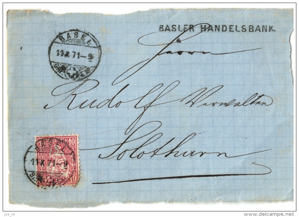Briefabschnitt, Basler Handelsbank 1871, 2 Scans - Cartas & Documentos