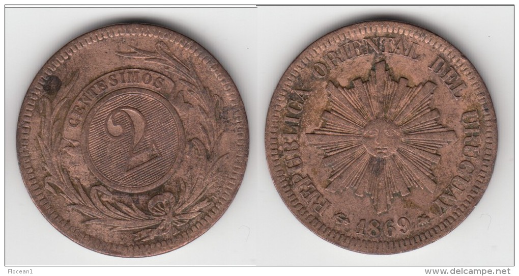 **** URUGUAY - 2 CENTESIMOS 1869 A **** EN ACHAT IMMEDIAT !!! - Uruguay