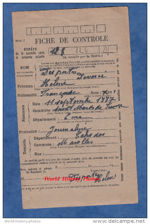 CPA De Ravitaillement De 1946 - MAROLLES - Hélène DESPORTES , Journaliere Née à Saint Mards De Fresne - Autres & Non Classés