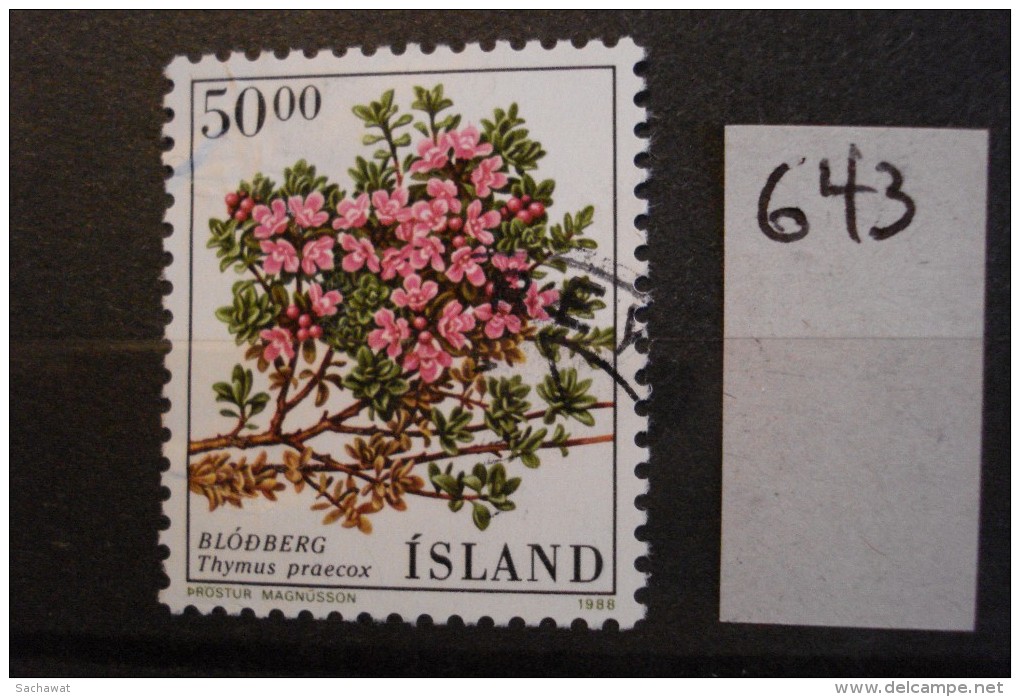 Islande - Année 1988 - 50k Thymus Praecos - Y.T. 643 - Oblitéré - Used - Gestempeld - Oblitérés