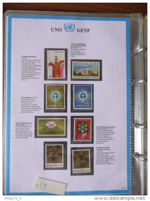 Album collezione nuova ONU Ginevra 1969/88 + ONU Vienna 1979/88 (m77)