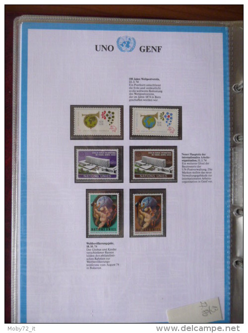 Album collezione nuova ONU Ginevra 1969/88 + ONU Vienna 1979/88 (m77)