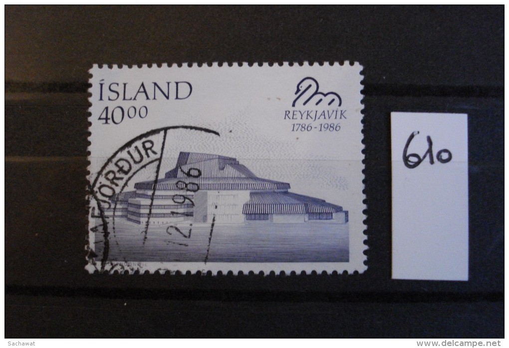 Islande - Année 1986 - 40k Théatre Municipal - Y.T. 610 - Oblitéré - Used - Gestempeld - Oblitérés