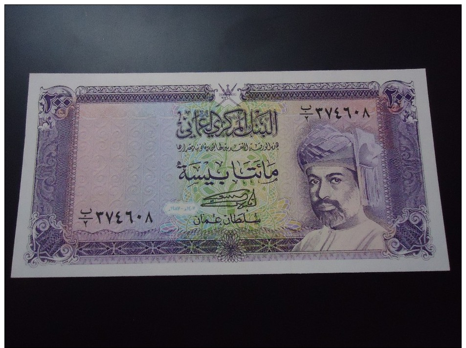 1987 OMAN RARE 200 BAISA ( P 23 ) - UNC - - Oman