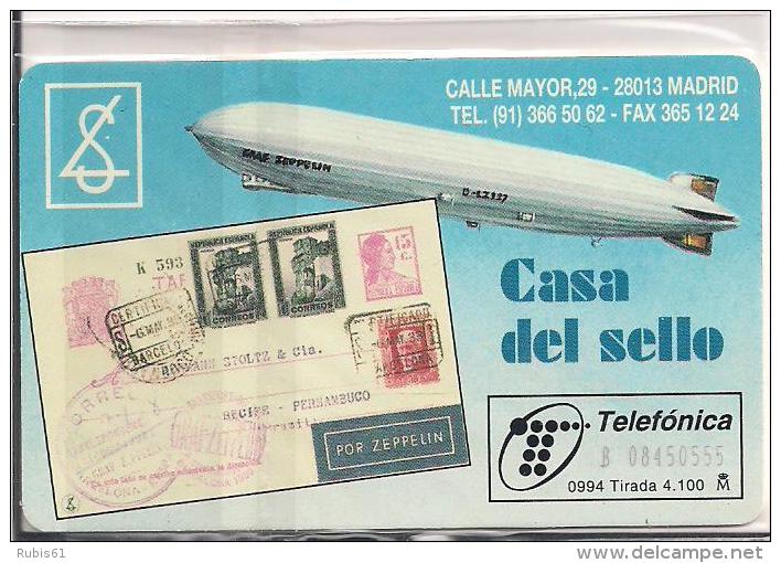 TARJETA SELLO ZEPELIN, - Timbres & Monnaies