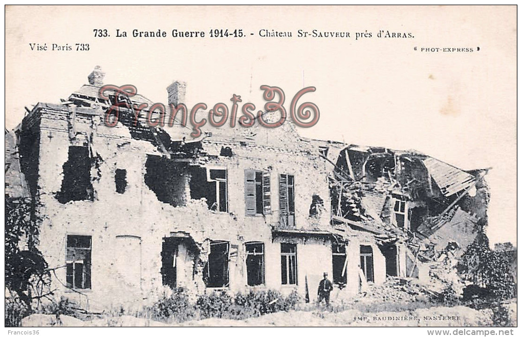 (62) La Grande Guerre 1914-1918 WW1 - Château Saint St Sauveur Prés D'Arras - 2 SCANS - Arras