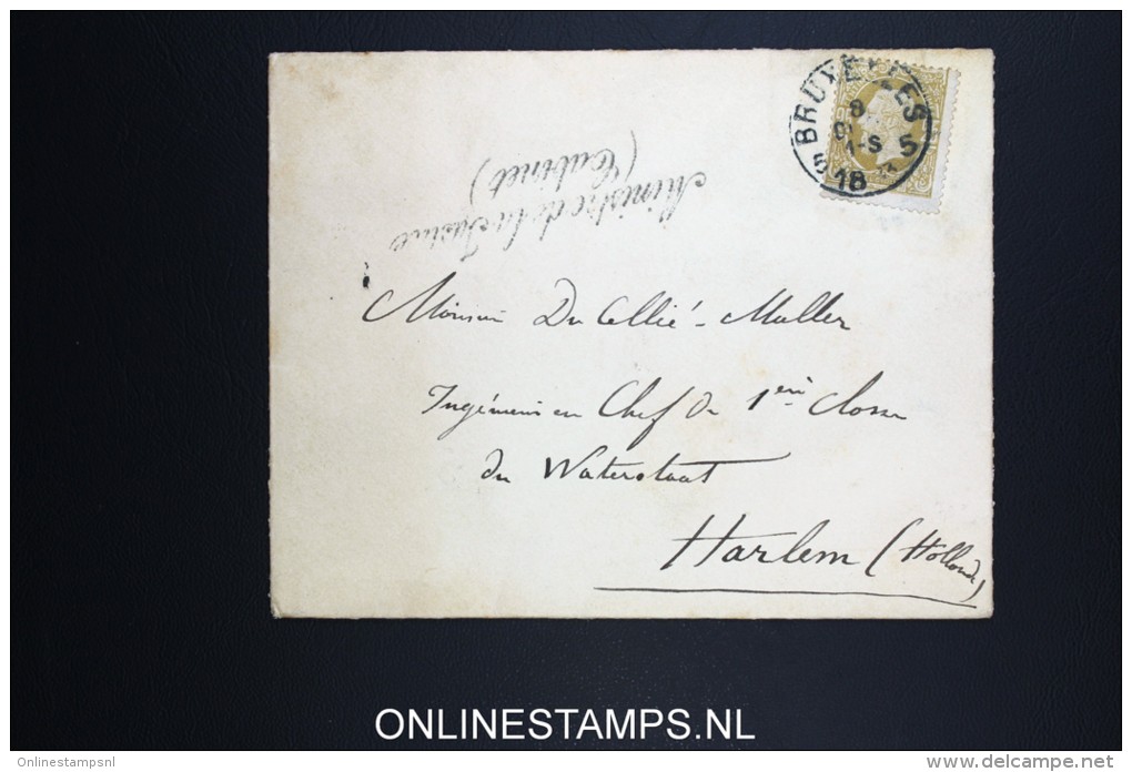 Belgium: Cover 1873 ?  OBP 32 Brussels To Haarlem Holland, Ministère De La Justice - Cabinet Cancel - 1869-1883 Leopold II.