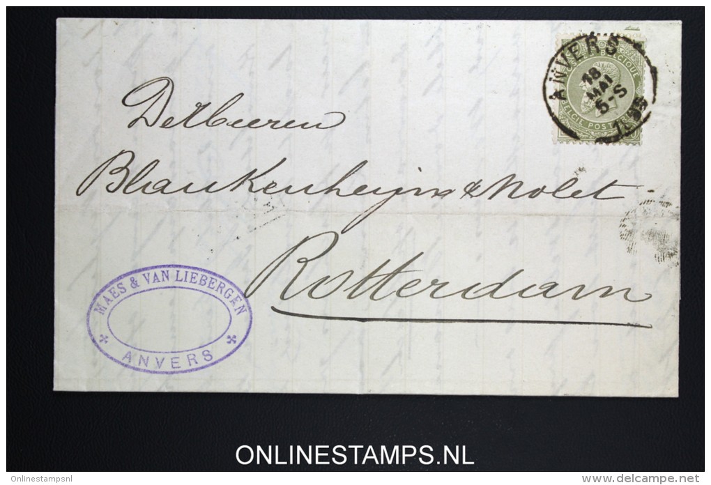 Belgium: Letter OBP 59 Antwerp To Amsterdam  1895 - 1893-1900 Schmaler Bart
