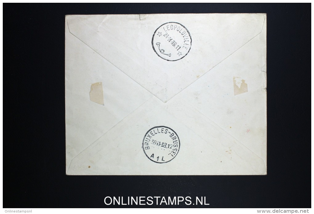 Belgium: Cover 1938 Brussels - Leopoldville Belgium Congo 1ooth Flight Mixed Stamps - Sonstige & Ohne Zuordnung