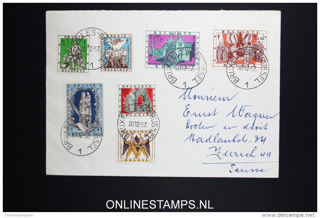 Belgium: Cover 1957 , OBP 1039 - 1045 - Brieven En Documenten