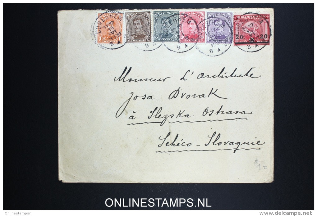 Belgium: Cover1921 Mixed Stamps - 1915-1920 Alberto I