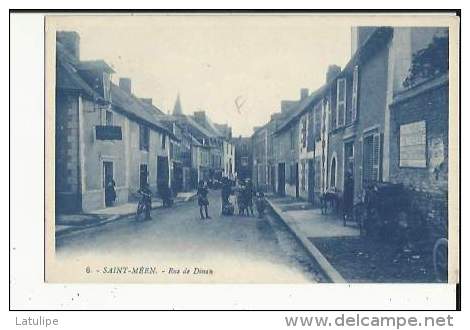 Saint-Meen  22    La Rue De Dinan Bien Animée-Marechal-Ferrant-et Societe-Generale - Autres & Non Classés