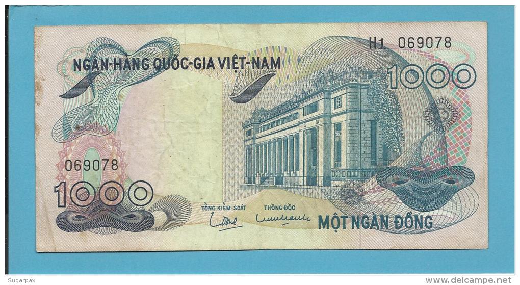 VIET NAM SOUTH - 1000 DONG - ND ( 1971 ) - P 29 - Série H1 - BANK Building - VIETNAM - 2 Scans - Vietnam