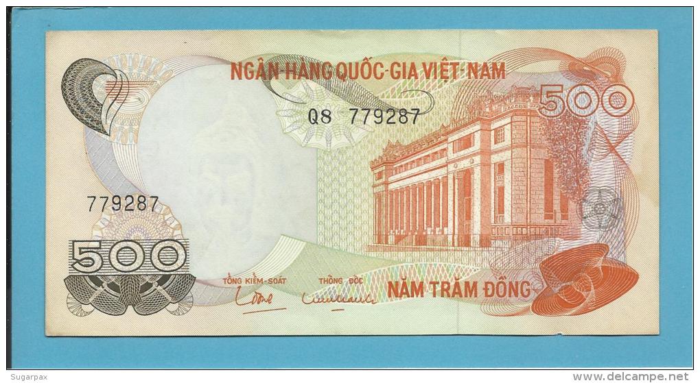 VIET NAM SOUTH - 500 DONG - ND ( 1970 ) - P 28 - Série Q 8 - BANK Building - VIETNAM - 2 Scans - Viêt-Nam
