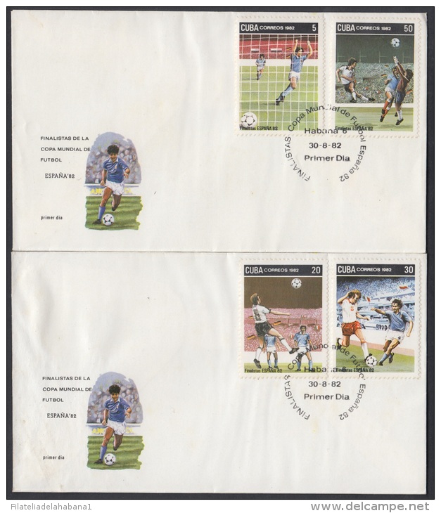 1982-FDC-17 CUBA. FDC. 1982. FINALISTAS COPA MUNDIAL DE FUTBOL. SOCCER  WORLD CUP. ESPAÑA. SPAIN. SPORTS. - FDC