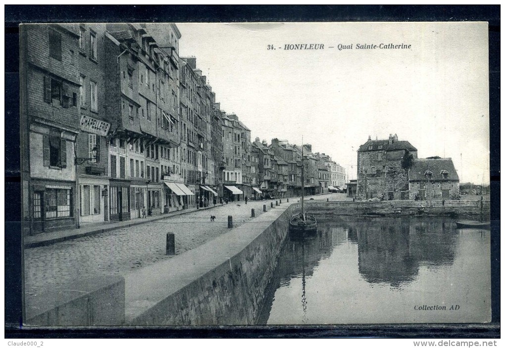 CPA . HONFLEUR . Quai Sainte Catherine . Voir Recto Verso   (T215) - Honfleur