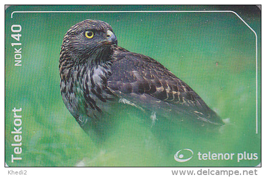 TC Puce NORVEGE 140 NOK - ANIMAL - OISEAU Rapace - AUTOUR - EAGLE Raptor BIRD NORWAY Phonecard Vogel - 3867 - Norvège