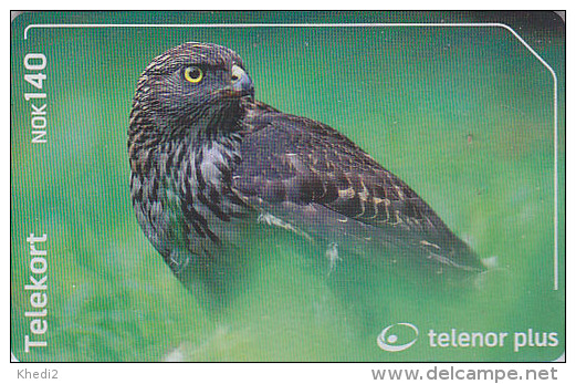TC Puce NORVEGE 140 NOK - ANIMAL - OISEAU Rapace - AUTOUR - EAGLE Raptor BIRD NORWAY Phonecard Vogel - 3867 - Noorwegen