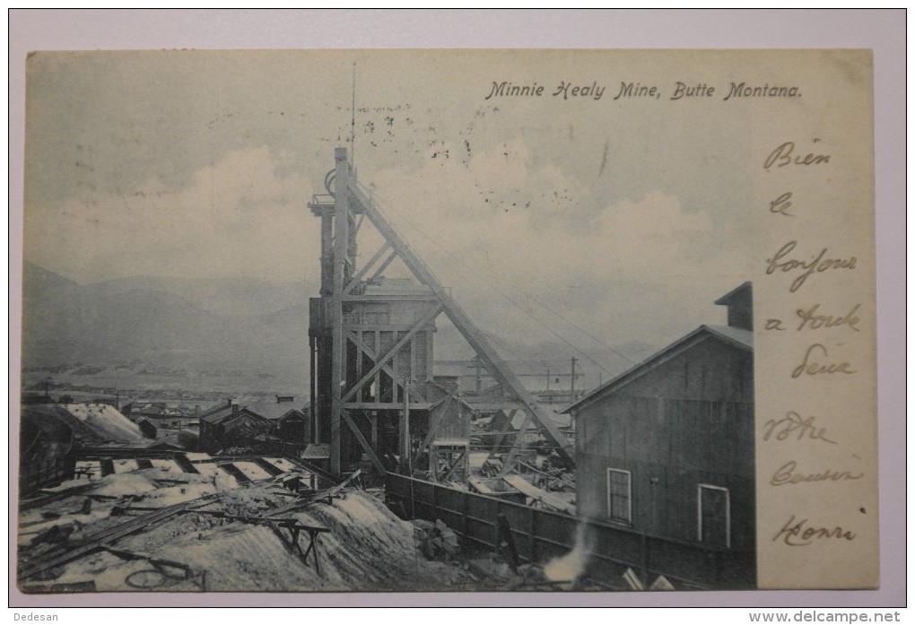 Cpa Minnie Healy Mine , Butte Montana 1906 - Très Rare - AT01 - Butte