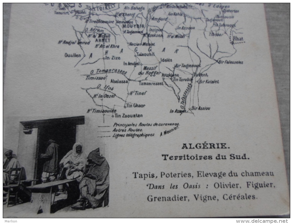 Algérie  Map , Carte Géo Des Territoires Du Sud Alger Constantine Oran Tapis Poteries  Olivier Vigne  Grenadier D127451 - Autres & Non Classés