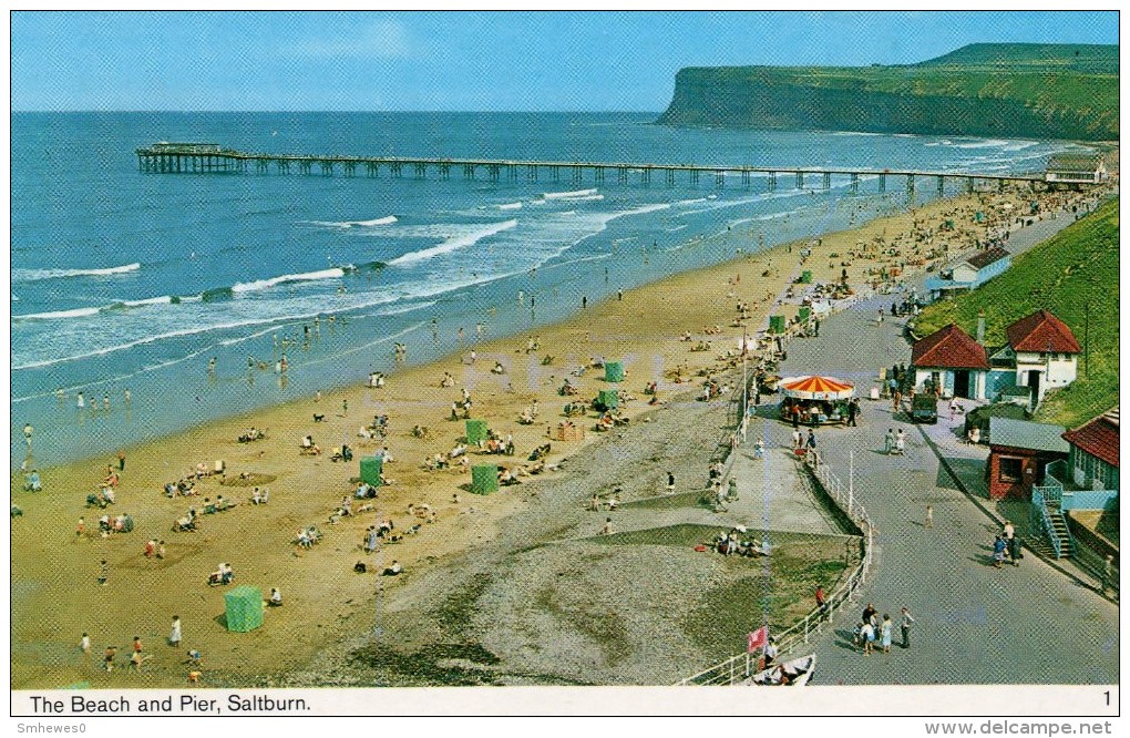 Postcard - Saltburn-On-Sea Pier & Beach, Yorkshire. 1 - Other & Unclassified