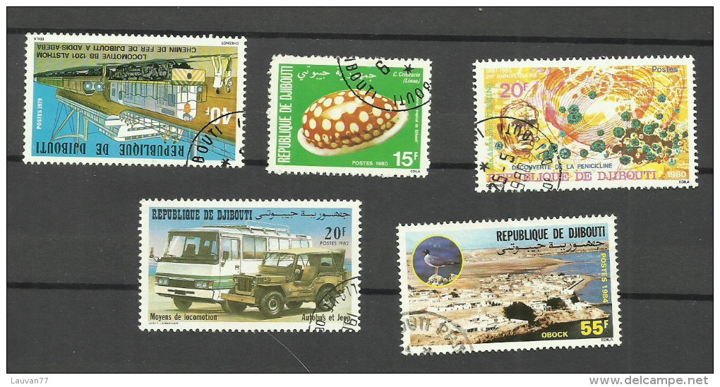 Djibouti  N°491,521,523,554,585  Côte 1.65 Euros - Dschibuti (1977-...)