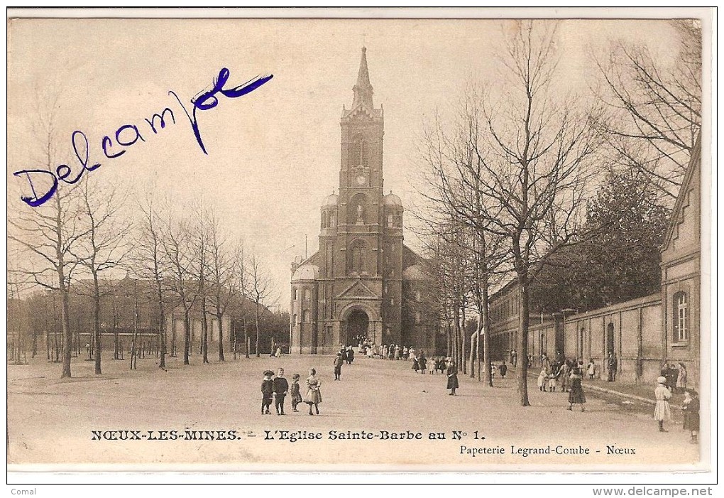 CPA - 62 - NOEUX LES MINES - Eglise Sainte Barbe Au N°1 - Noeux Les Mines