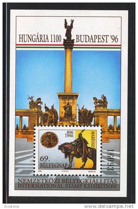 HUNGARY-1996.Commemorativ Sheet - Hungaria 1100, International Stamp Exhibition MNH!! - Feuillets Souvenir