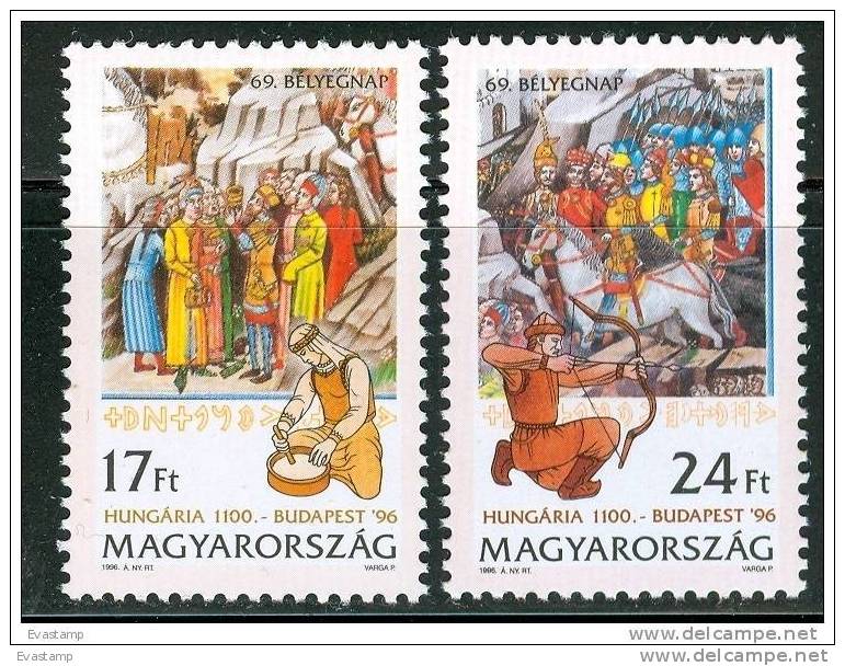 HUNGARY-1996. 69th Stampday/Prince Arpad And Vienna Picture Chronicle MNH!! Mi 4406-4407 - Journée Du Timbre