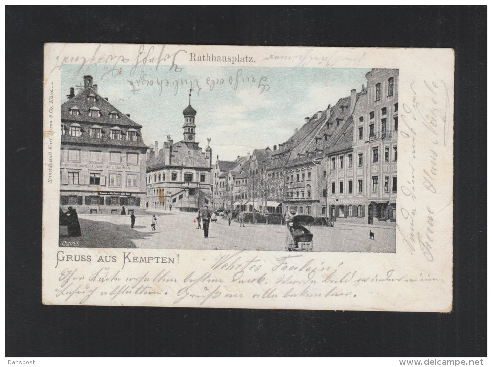 AK Gruß Aus Kempten Rathausplatz 1901 - Kempten