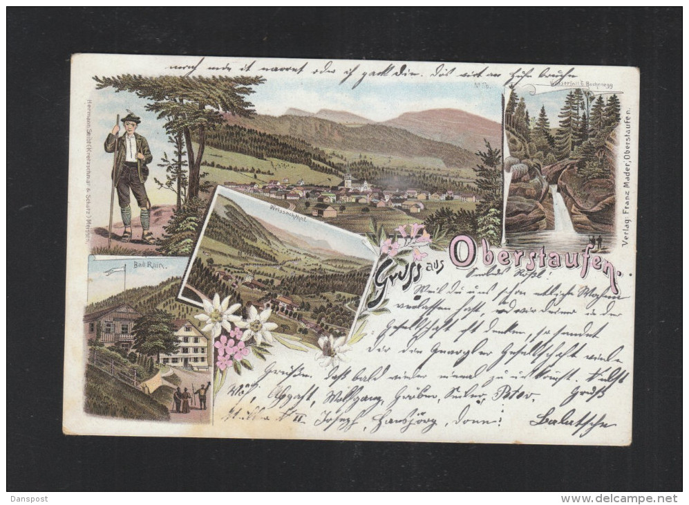 Litho-AK Gruß Aus Oberstaufen 1899 - Oberstaufen